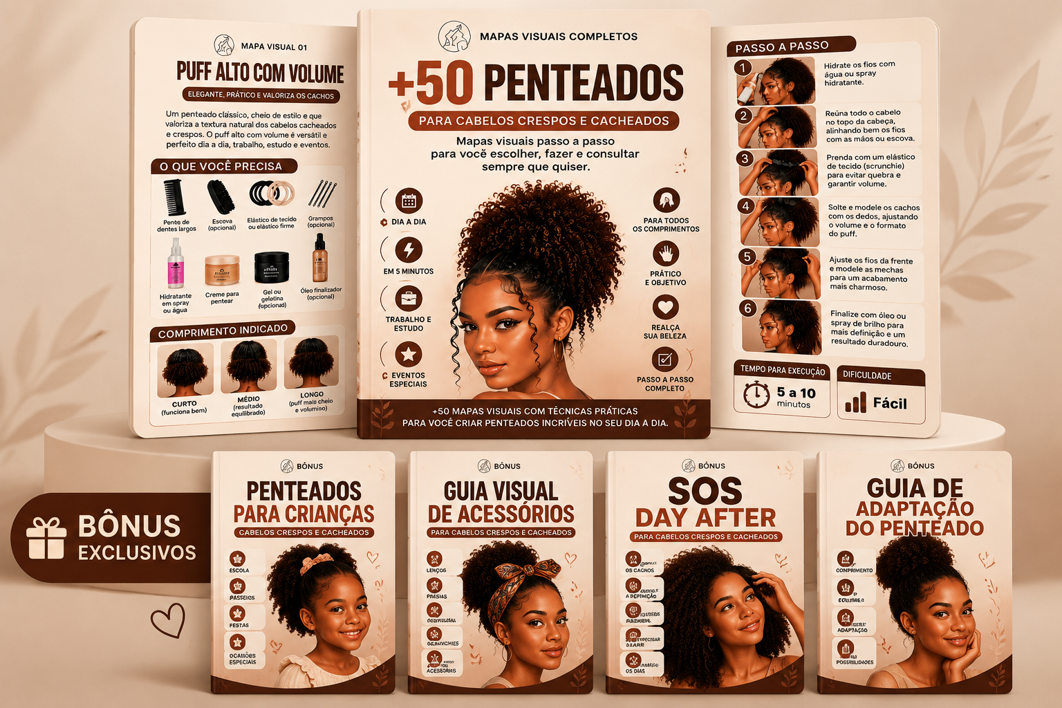 Kit Completo +50 Penteados com os 4 bônus inclusos